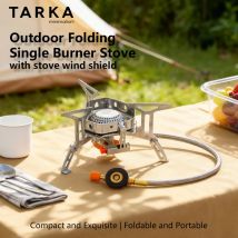 TARKA Folding Camping Gas Stove Burner, Outdoor Gas Burner Foldable Fire Furance, Campsite Picnic Wild Hiking Cookware Supplies