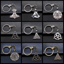 Triquetra Trinity Knot Symbol Glücksamulett Hochwertiger Triquetra Trinity Knot Charm Autoschlüsselhalter Schlüsselanhänger Party Geburtstagsgeschenk