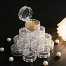 50 pezzi/set scatola di immagazzinaggio di perline di gioielli in plastica trasparente vasetti contenitori rotondi con fondo piccolo scatole di immagazzinaggio per organizzatore di trucco