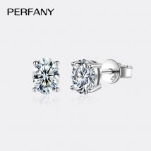 PERFANY 0,5-2CT Moissanit Ohrringe für Frauen S925 Reinem Silber Oval Cut Simulierte Diamant Luxus Hochzeit Schmuck