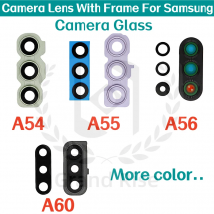 Rear Camera Glass Lens For Samsung Galaxy A54 A55 A56 A60 Back Camera Glass Lens With Frame With Adhesive Sticker Replacement