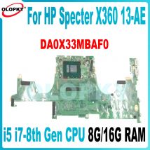 DA0X33MBAF0 Mainboard für HP Spectre X360 13-AE Laptop-Motherboard 941883-001 941883-601 i5 i7-8th Gen CPU 8G/16G RAM vollständiger Test