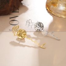 Sipuris Geburt Blume Benutzerdefinierte Name Brosche Für Frauen Männer Edelstahl Rose Pins Abzeichen Typenschild Brosche Schmuck Hochzeiten Geschenke