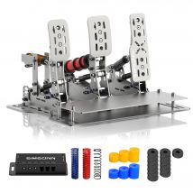 SIMSONN Plus X Simracing Pedals Silver Sim Racing Simulator Pedal Support VAM and VAM RPO HE Hydraulic Pedal for PC Cockpit