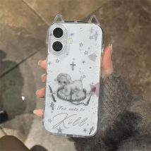 Personality Cartoon Lamb Phone Case For iPhone 17 Air 16 15 14 13 12 11 17 Pro Max X XR XSMax 7 8 Plus Trend Cat Ears Soft Cover