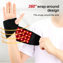 Infrared Wrist Guard Black Protective Gear Universal Left and Right 3 Levels Red Light Adjustment USB Plug Hand Joint Protection
