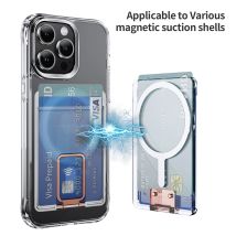 Für Magsafe Wallet Magnetic Clear Case für iPhone 16 Pro Max 15 14 13 12 11 Starke Adsorption Magnet Fold Stand Slot Kartenhalter