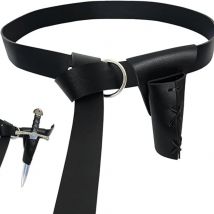 UYEE PU Leather Medieval Belt with Sword Frog Sword Holder BeltsHalloween Pirate Sword Belt with Sword Sheath Belt