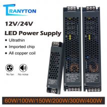 DC 12V 24V AC190-240V zasilacz LED transformatory oświetleniowe wyciszania 60W 100W 200W 300W 400W zasilacz sterownik do lampy LED