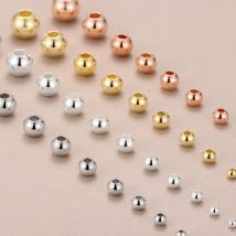100% echtes Sterling Silber kleine Perlen aus Roségold Platin DIY Material Zubehör für Armband Halskette Modeschmuck
