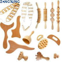 Wood Therapy Massage Tools Maderoterapia Wooden Gua Sha Tool Roller Massage Wooden Swedish Cup Mushroom Massager Anti Cellulite