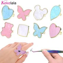 Kekelala Wimpernverlängerung Acryl Kleber Ring Halter Falsche Wimpern Harz Kleber Palette Nail art Pigment Ständer Make-Up-Tools