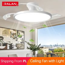 Luces de techo IRALAN con ventilador, aspas de ventilador retráctil inteligente, ventilador eléctrico para el hogar regulable con Control remoto, luz Led para sala de estar