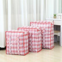 Thicken printing portable woven plaid storage bag, moving shopping, travel packing bag, large-capacity clothes sorting quilt bag