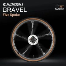 ELITEWHEELS Fünfspeichen-Gravel-Carbonräder mit Ratschensystem, Center-Lock-Nabe, 700c Trail Cross Country Scheibenbremse, Hookless 34x27mm
