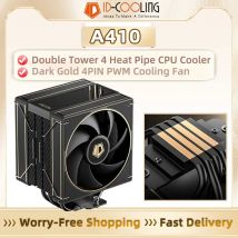 ID-COOLING A410 4 tubi di calore CPU Air Cooler Doppie ventole PWM da 120 mm Flusso d'aria elevato per raffreddamento Intel LGA1700/115X/1200 AMD AM4/AM5
