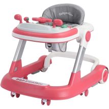 Girello 2 in 1, girello per bambini con vassoio di alimentazione rimovibile e vassoio musicale (senza batteria), girello pieghevole