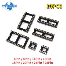 10PCS IC Sockel DIP6 DIP8 DIP14 DIP16 DIP18 DIP20 DIP24 DIP28 Pins Runde Loch 2,54 PCB Stecker DIP Buchse 6 8 16 18 20 28 Pin