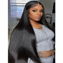 250 Density 30 40 Inch Bone Straight Lace Frontal Human Hair Wigs Brazilian 13x6 13x4 Transparent HD Lace Front Wigs For Women