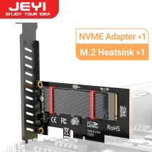 JEYI PCIe-zu-NVMe-Adapter mit Aluminium-SSD-Kühlkörperkühler, 64 Gbit/s M.2 SSD Gen4 PCIe 4.0 X4 X8 X16 Erweiterungskarte für Desktop