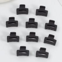 10 Stück kleine Haarspangen für Frauen und Mädchen, matte Gummibeschichtung, rechteckige Haarklammern für Frauen, dünne, feine, kurze Haar-Accessoires