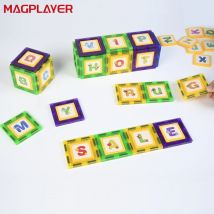 Blocchi magnetici Set da costruzione Piastrelle magnetiche Bambini Giocattoli educativi per l'apprendimento dell'alfabeto Montessori per bambini Toldder