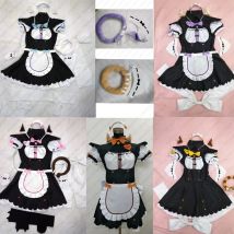 NEKO PARA Chocolat Maple Cosplay Vanilla Coconut Azuki Maid Dress Costume with Tail Custom Size