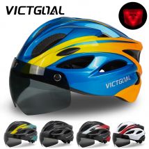 VICTGOOL Kask rowerowy dla mężczyzn Tylne światło magnetyczne Goggle UV400 Soczewka przeciwsłoneczna