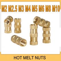 M2 M2.5 M3 M4 M5 M6 M8 M10 Brass Heat Threaded Insert Nut Hot Melt Knurled Injection Embedment Nut of Plastic 3D Pringting