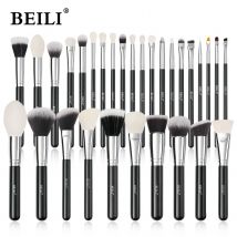 BEILI Black Makeup Brush Sets Professional Natural Goat Fiber Hair Brush Foundation Kakubi Contour Eyeshadow Beauty Tool brochas
