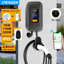 IPENGEN EV Ladestation GBT 20234 Elektroauto-Ladegerät 7,6/11 kW/22 kW 16 A/32 A 1P/3P EVSE Wallbox WiFi APP Fernbedienung