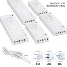 Fuente de alimentación del transformador de luz del gabinete LED de 24W-200W AC220V a DC12V/24V con puertos DuPont 7/9/10x para iluminación integrada