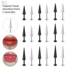 ZS 10 Teile/los Edelstahl Lippe Labret Piercing für Frauen Außengewinde Lip Stud Ring Tragus Helix Knorpel Piercing 16G