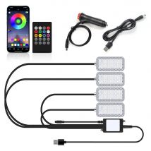 LED Auto Innen Umgebungs Fuß Streifen Licht Neue Neon Kit Zubehör Hintergrundbeleuchtung Fernbedienung App Musik Steuerung Auto RGB Dekorative Lampen