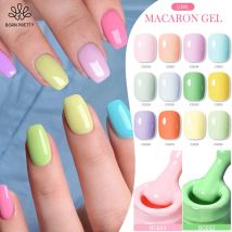 BORN PRETTY 10ml Smalto gel per unghie color macaron caramelle Rosa Viola Blu Semi permanente Soak Off UV LED Vernice per manicure Primavera