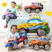 3D Cartoon Car Foil Balloon Buggy Racing Scavo Auto Treno Regalo Baby Shower Decorazioni per feste di compleanno Giocattoli per bambini Palloncini a elio