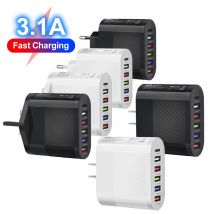Totale 65W 5 porte caricatore USB adattatore di ricarica PD per Xiaomi iPhone 13 Samsung spina del telefono cellulare ricarica caricatore da muro QC 3.0