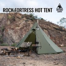 OneTigris Rock Fortress Tenda calda con stufa Jack Piramide Tenda 4 stagioni 4-6 persone Tipi per campeggio Zaino in spalla Pesca Hicking