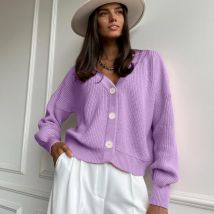 Jumpers Women Single Breasted Sweater Knitted Cardigan V Neck Solid Spliced Slight Strech Streetwear Casual 2025 Autumn