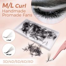 M L Curl Loose Premade Volume Fans für Wimpernverlängerung Promade Fans Prefact Bouquet Wimpern 3D bis 10D Pre Made Loose Fans