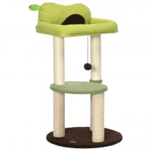 PawHut Árbol Rascador para Gatos Altura 83 cm con Cama Forma de Aguacate Y Bola