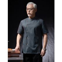 Unisex Hotel Kitchen Chef a maniche corte ristorante uniforme panetteria maglia traspirante mensa uniforme da cuoco camicia da cucina