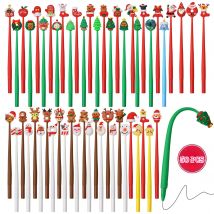50 Stück niedliche Weihnachts-Stifte aus 0,5 mm Kunststoff, neutrale Stifte, ideale Weihnachtsgeschenke für Kinder und Studenten
