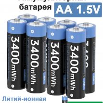 AJNWNM Batteria ricaricabile AA da 1,5 V originale al 100% Batteria agli ioni di litio da 3400 mWh Batteria ricaricabile AA da 1,5 V AA