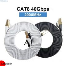 Cable Ethernet Cat8 de 40Gbps RJ 45 10 15 20 metros Cat 8 2000MHz Cable de red plano de Internet de alta velocidad blanco 8m 5m 3m 2m 1m RJ45
