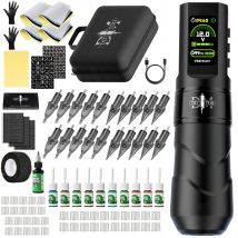 DM Wireless Tattoo Machine Kit Tattoo Pen Kit 4.0MM Stroke 1500mAh High-Capacity Battery For Permanent Makeup Tattoo Gun Kit