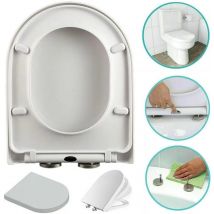 BRIEFNESS D-Typ-Toilettenbezug mit Soft-Close-Mechanismus, aufsteckbarer Toilettensitz, antimikrobiell, leicht zu reinigen, abnehmbar