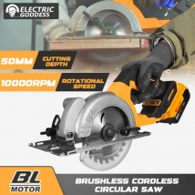 Sega circolare elettrica senza spazzole Electric Goddess da 5 pollici ﻿ Per batteria Dewalt 20V ﻿ Utensile elettrico per sega per legno portatile senza fili da 1000 W ﻿