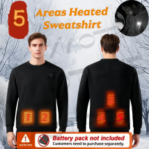 New USB Heated Hoodie, Men's Five-Zone Heated Clothing, Outdoor Warm Sportswear, Autumn and Winter, Cozy Heated Sweater