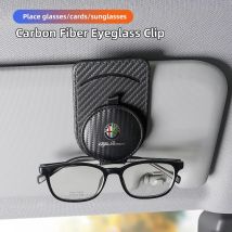 Skórzany klips na okulary samochodowe, etui na okulary przeciwsłoneczne, uchwyt na okulary na osłonę przeciwsłoneczną, organizer na karty do Alfa Romeo 4C 159 166 Spider Giulia 156 Mito 147 GT
